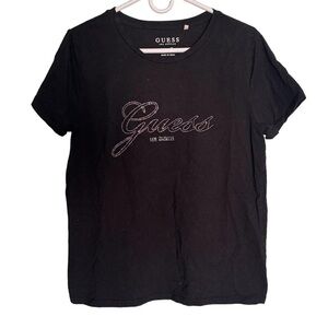 Guess Rhinestone Logo Iridescent tee shirt